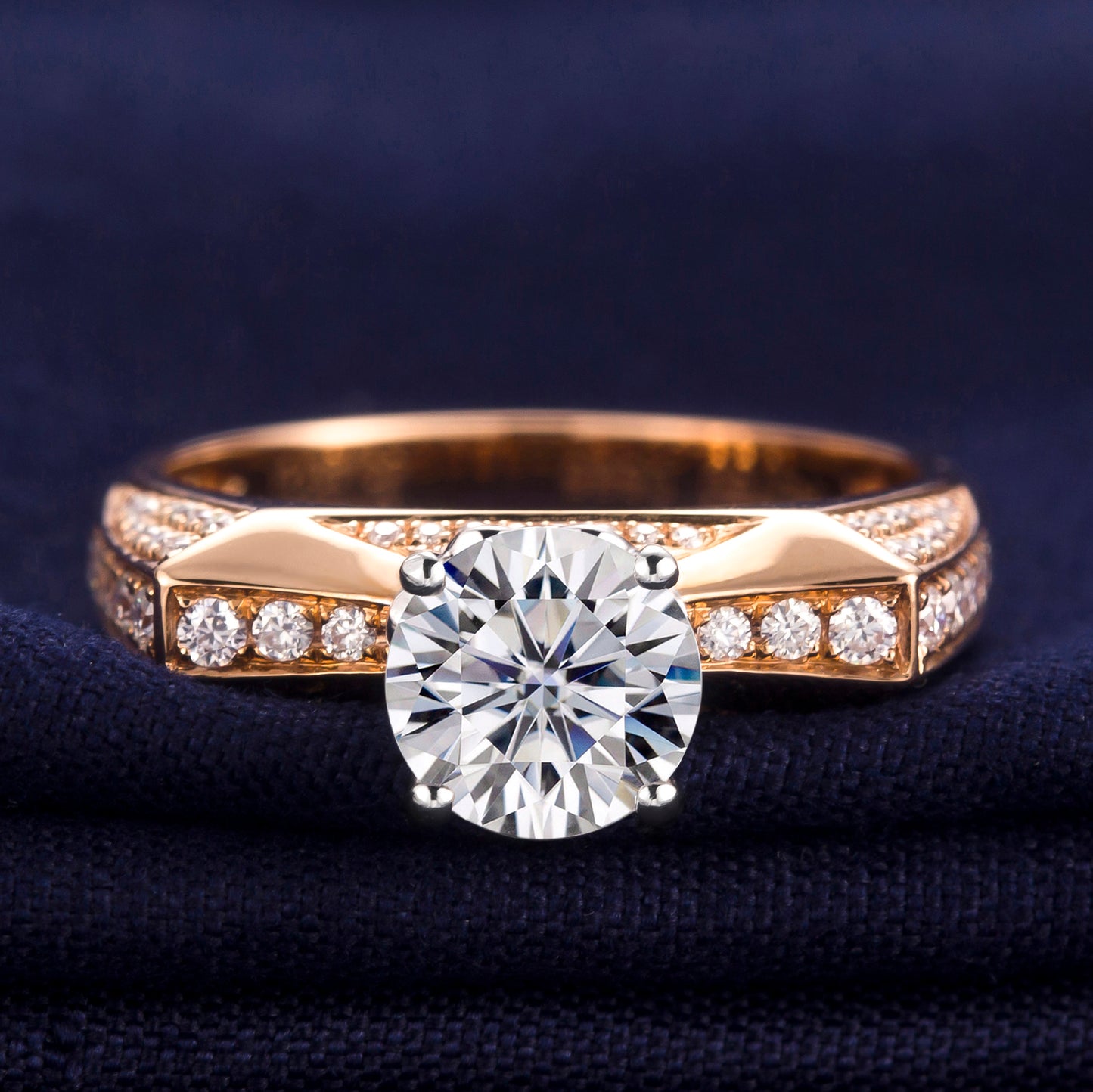 Eco-129  Customization | 18K Rose Gold |Round-Cut Lab-Grown Diamond 1.00ct D VVS1 | IGI Certified