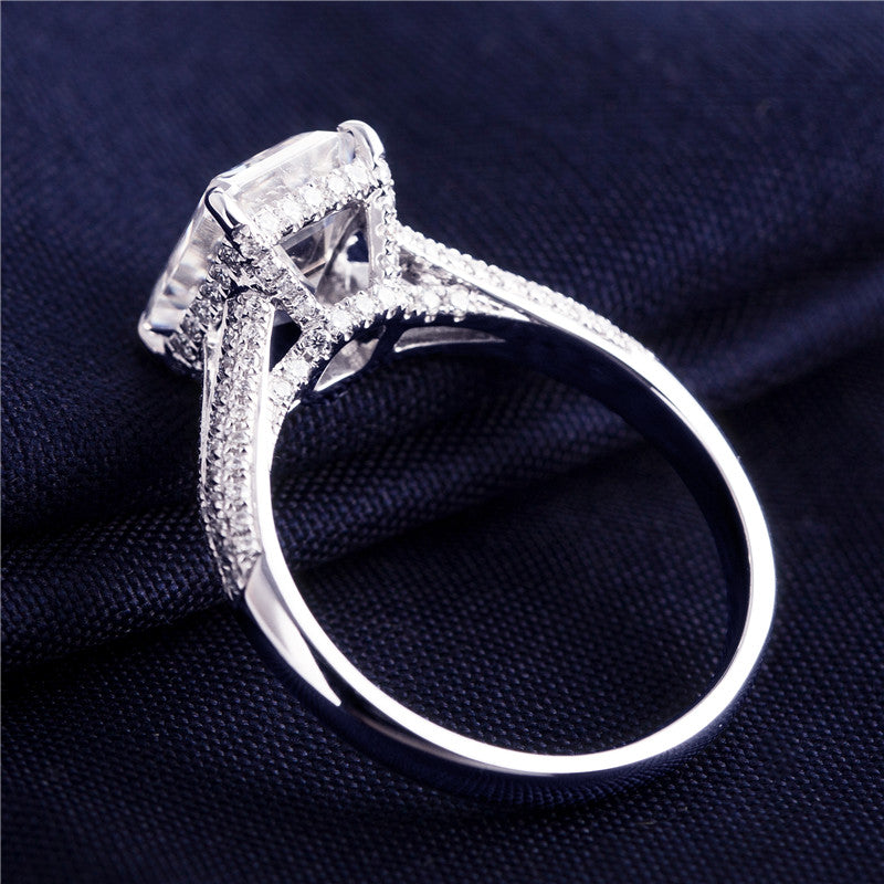 Eco-138  Customization | 18K White Gold | Emerald-Cut Lab-Grown Diamond 1.00ct D VS1 | IGI Certified