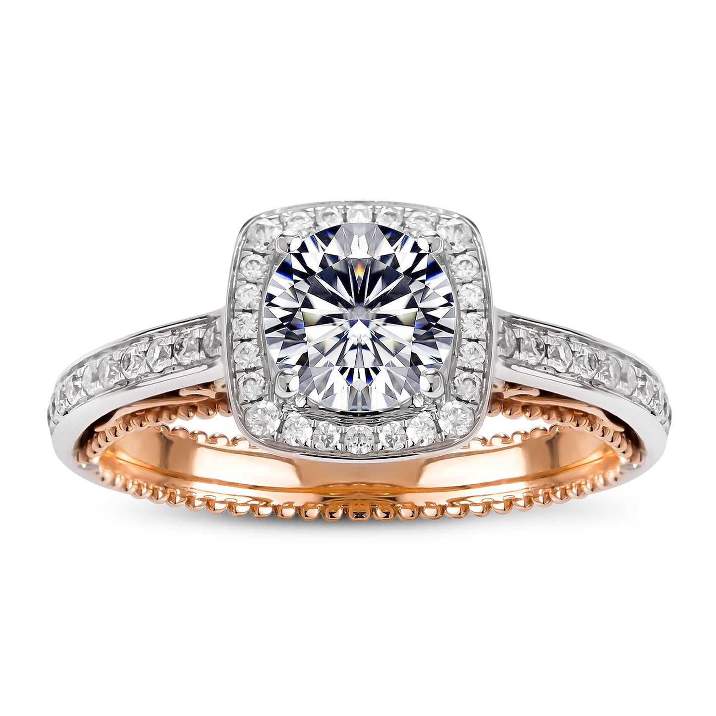 Eco-140 Customization | 18K White & Rose Gold | Cushion-Cut Lab-Grown Diamond 1ct VVS1 | IGI Certified