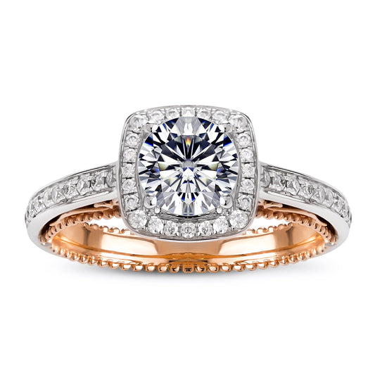 Eco-140 Customization | 18K White & Rose Gold | Cushion-Cut Lab-Grown Diamond 1ct VVS1 | IGI Certified