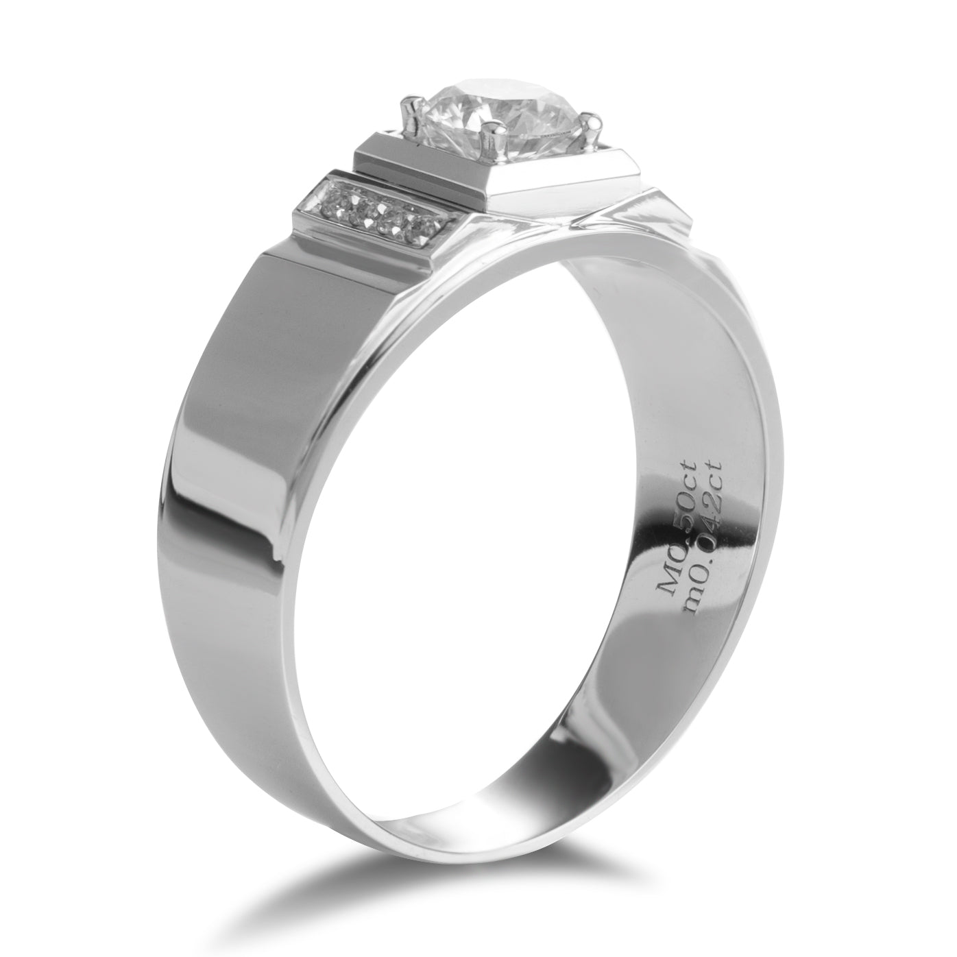 Harley-170: リニア・ラディアンス – 18Kホワイトゴールドのラボグロウンダイヤモンドトリオリング