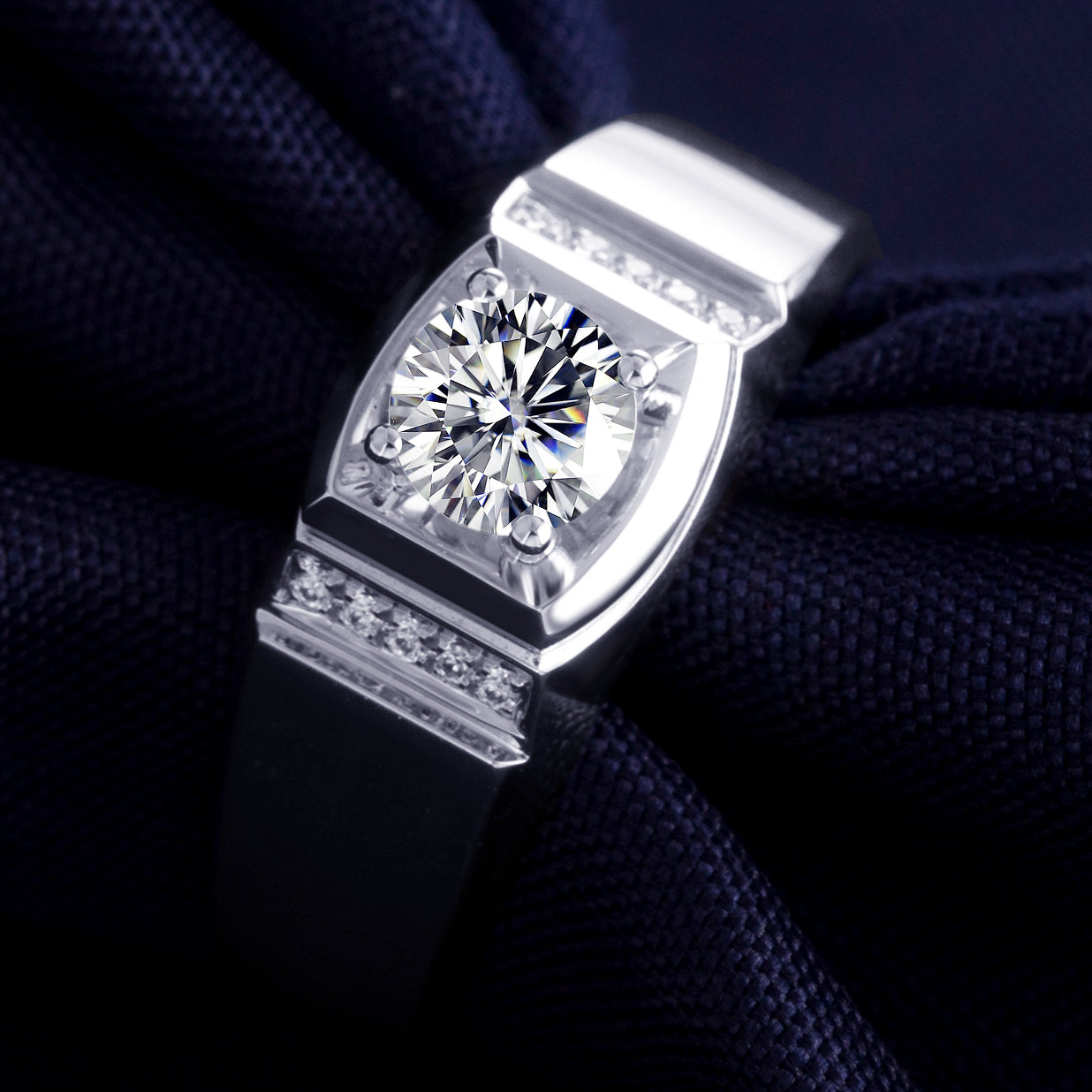 Harley-173: Meridian Vault – ラボグロウンダイヤモンドチャンネルリング（18Kホワイトゴールド）