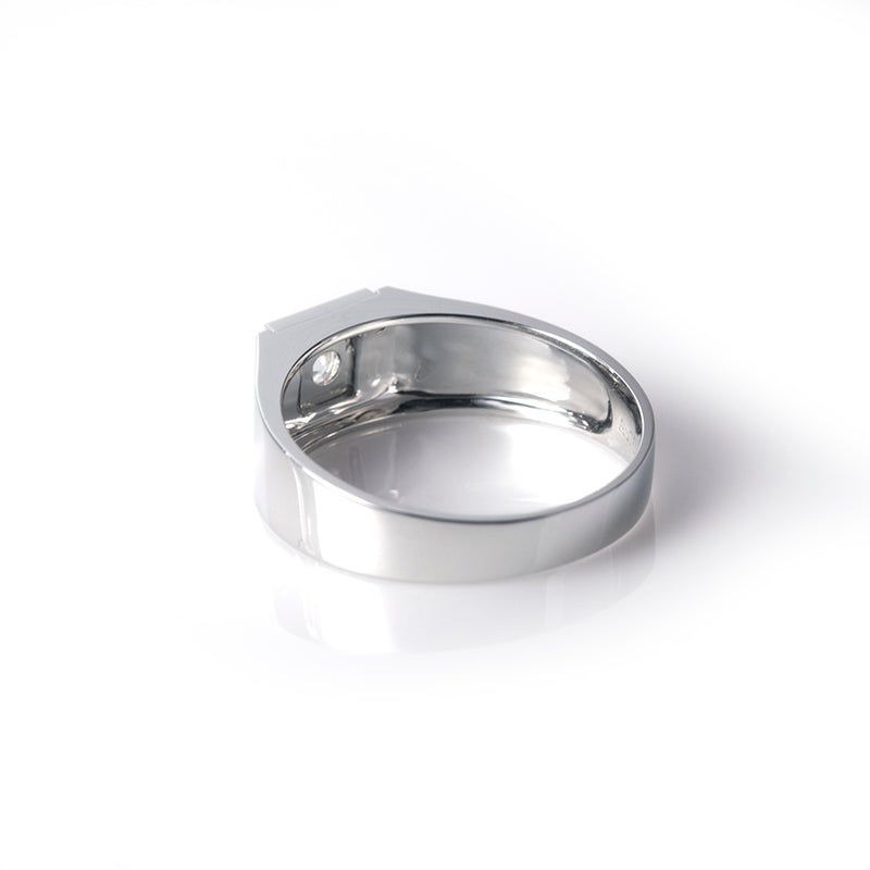 ハーレー174：サイレント・アペックス – 18Kホワイトゴールド製ラボグロウンダイヤモンドベゼルリング