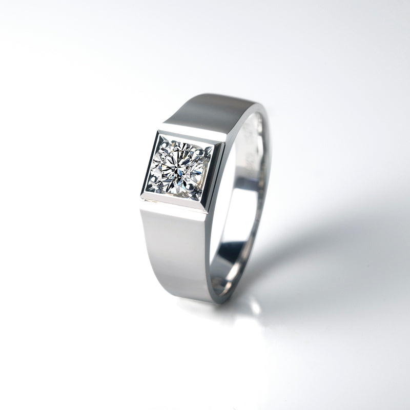 ハーレー174：サイレント・アペックス – 18Kホワイトゴールド製ラボグロウンダイヤモンドベゼルリング