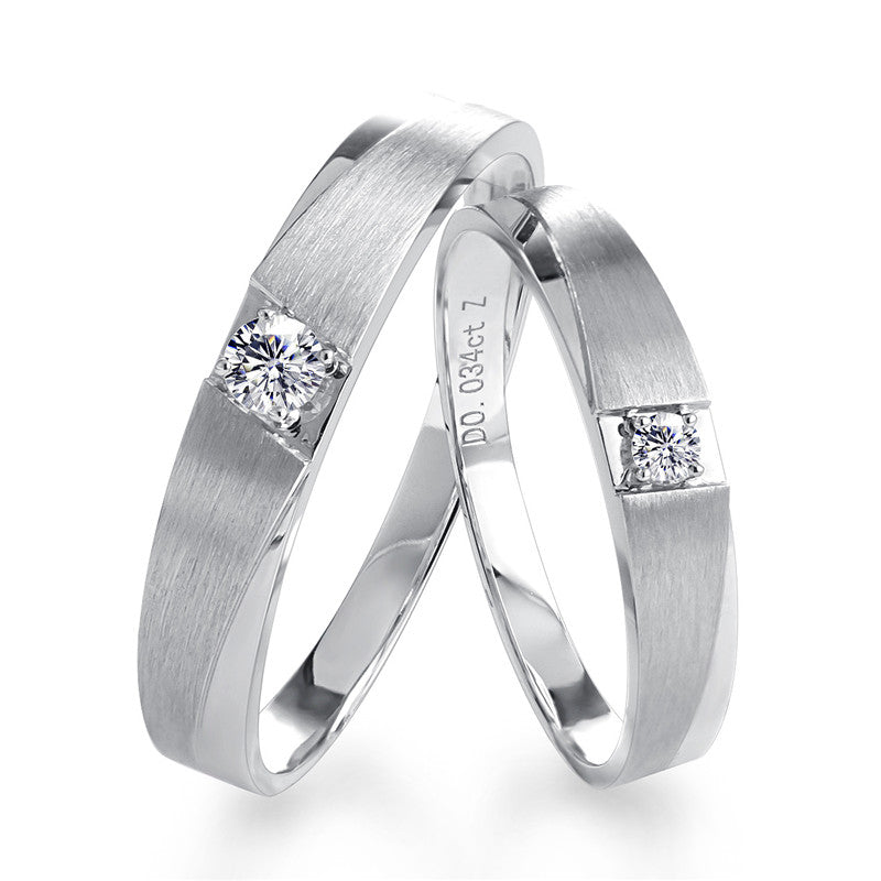 Harley-177: Whisper Bond – Anillo cepillado con diamantes cultivados en laboratorio en oro blanco de 18 quilates