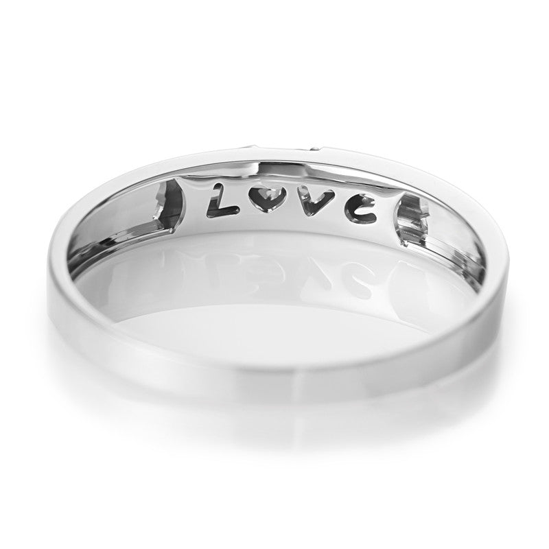 Harley-177: Whisper Bond – Anillo cepillado con diamantes cultivados en laboratorio en oro blanco de 18 quilates