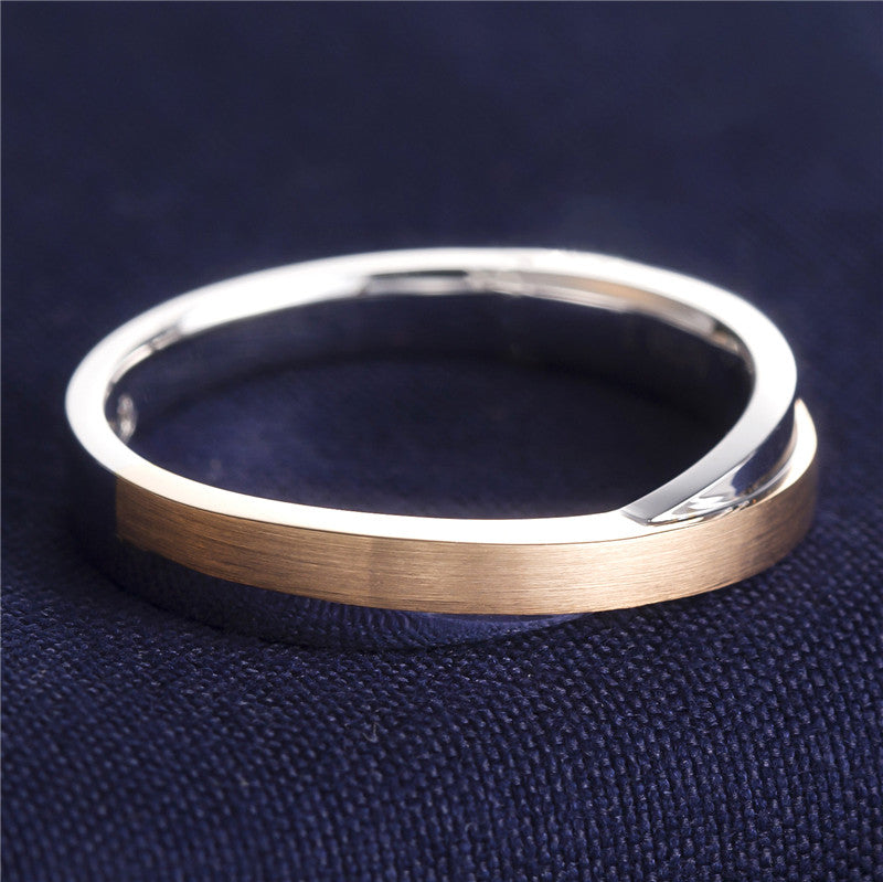 Harley-179: Voto entrelazado: anillos de dos tonos con diamantes cultivados en laboratorio en oro blanco y rosa de 18 quilates