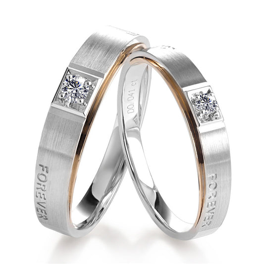 Harley-181: Eternal Script – Anillos grabados con diamantes cultivados en laboratorio en oro blanco de 18 quilates