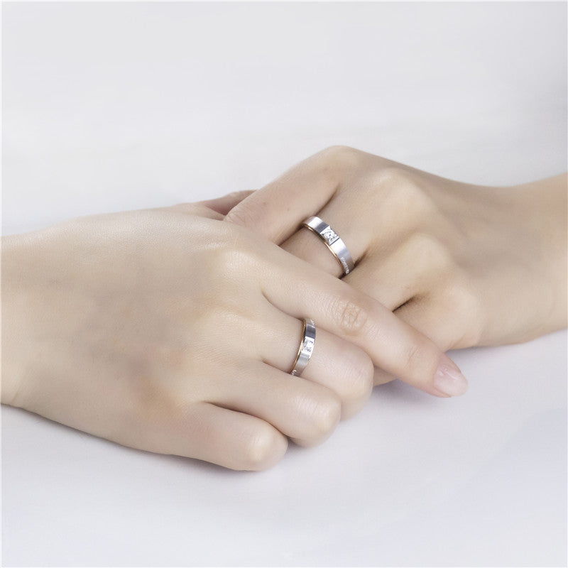 Harley-181: Eternal Script – Anillos grabados con diamantes cultivados en laboratorio en oro blanco de 18 quilates