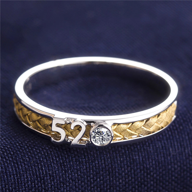 Harley-182: Golden Verse – 18Kホワイト＆イエローゴールドのラボグロウンダイヤモンド織りバンド