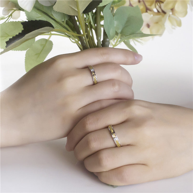 Harley-182: Golden Verse – 18Kホワイト＆イエローゴールドのラボグロウンダイヤモンド織りバンド