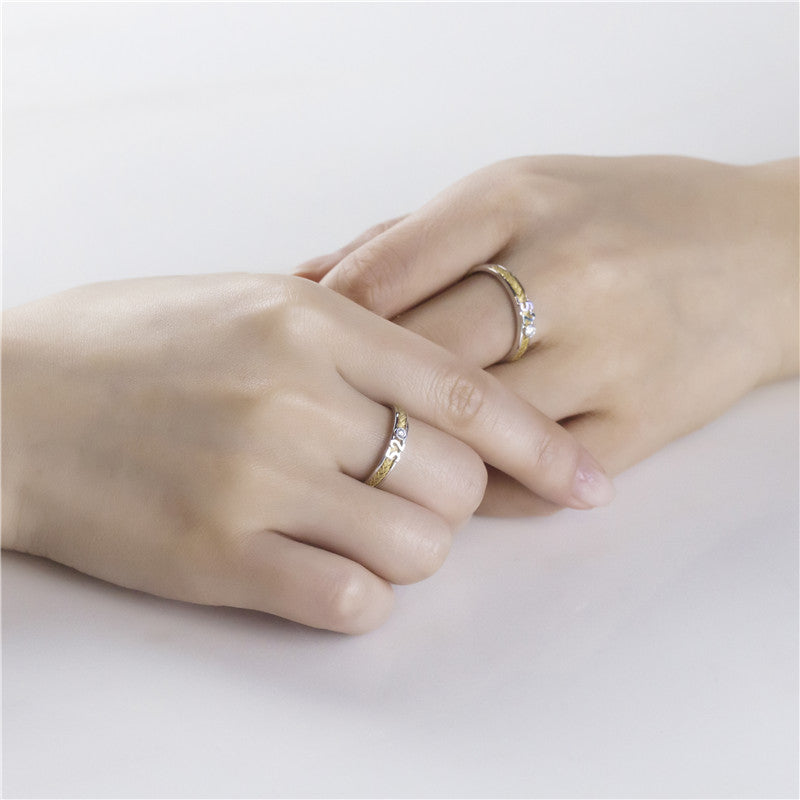 Harley-182: Golden Verse – 18Kホワイト＆イエローゴールドのラボグロウンダイヤモンド織りバンド