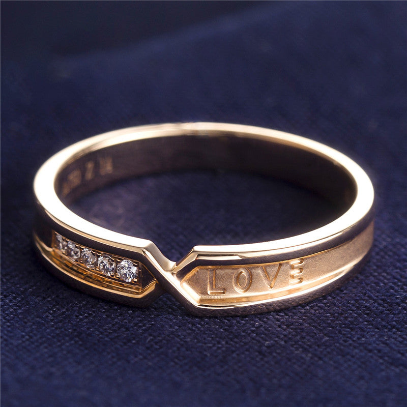 Harley-183: True Love Interlock – Anillos de pareja con diamantes cultivados en laboratorio en oro rosa de 18 quilates