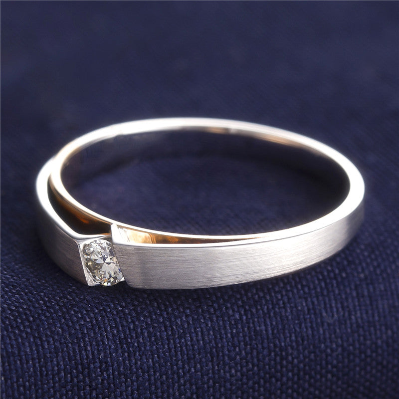 Harley-186: Dual Grace – Bandas de bisel con diamantes cultivados en laboratorio en oro blanco y rosa de 18 quilates