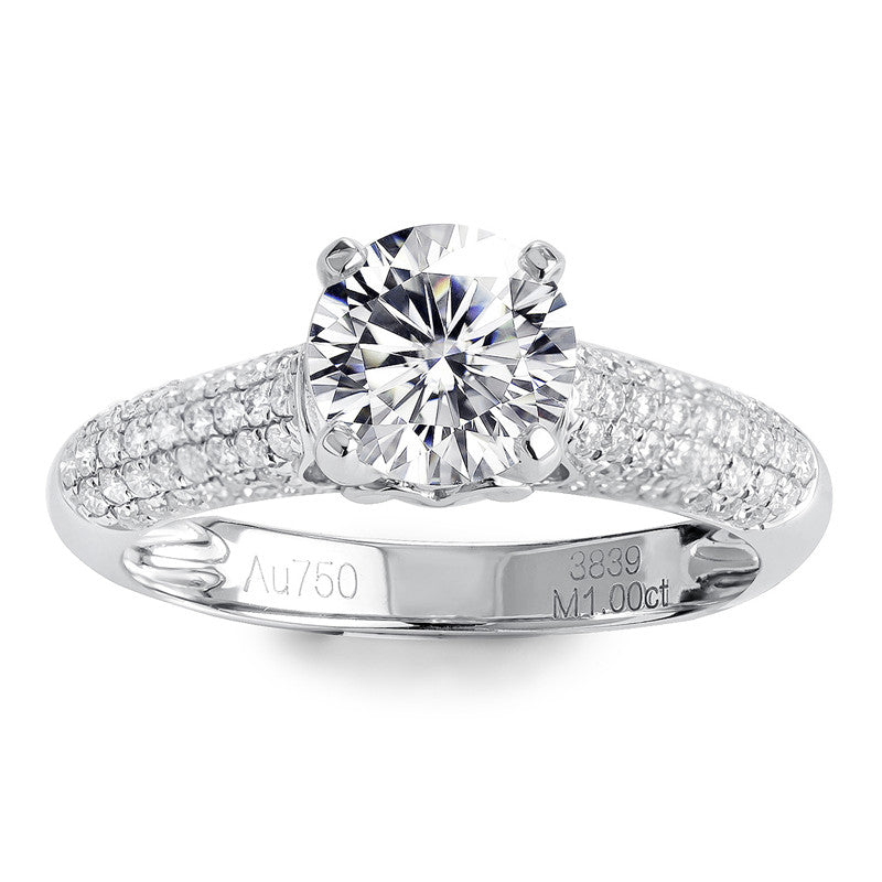 Eco-208 Customization | 18K White Gold | Lab-Grown Diamond  Round Brilliant-Cut 1.00ct D VVS1  | IGI Certified