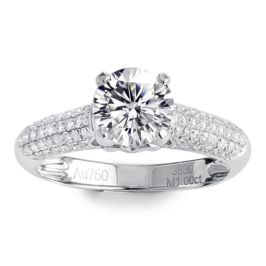 Eco-208 Customization | 18K White Gold | Lab-Grown Diamond  Round Brilliant-Cut 1.00ct D VVS1  | IGI Certified
