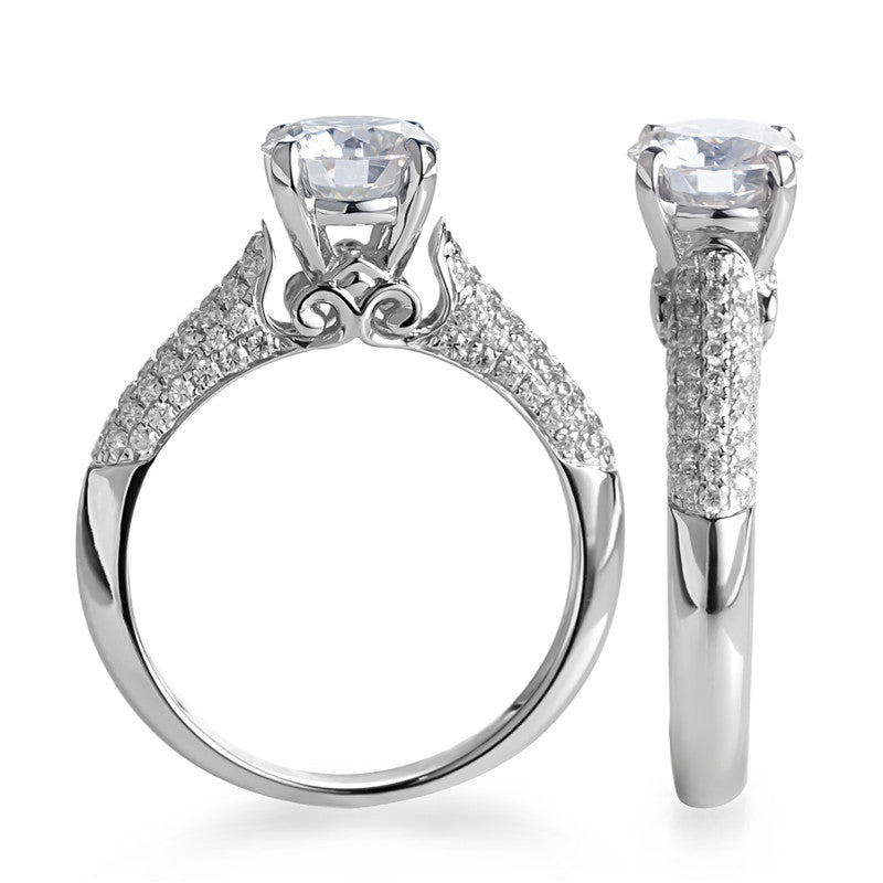 Eco-208 Customization | 18K White Gold | Lab-Grown Diamond  Round Brilliant-Cut 1.00ct D VVS1  | IGI Certified