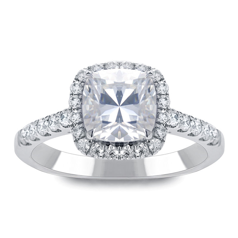Eco-237  Customization | 18K White Gold | Cushion-Cut Lab-Grown Diamond 1.00ct D VS1 | IGI Certified