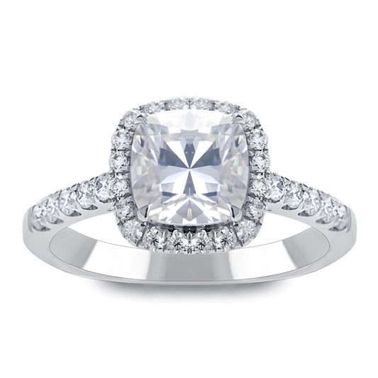 Eco-237  Customization | 18K White Gold | Cushion-Cut Lab-Grown Diamond 1.00ct D VS1 | IGI Certified