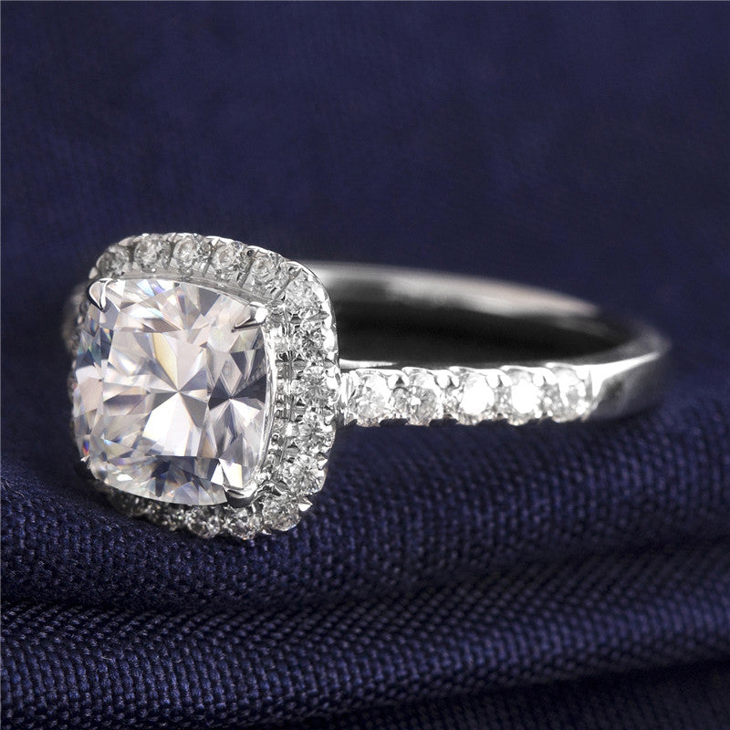Eco-237  Customization | 18K White Gold | Cushion-Cut Lab-Grown Diamond 1.00ct D VS1 | IGI Certified
