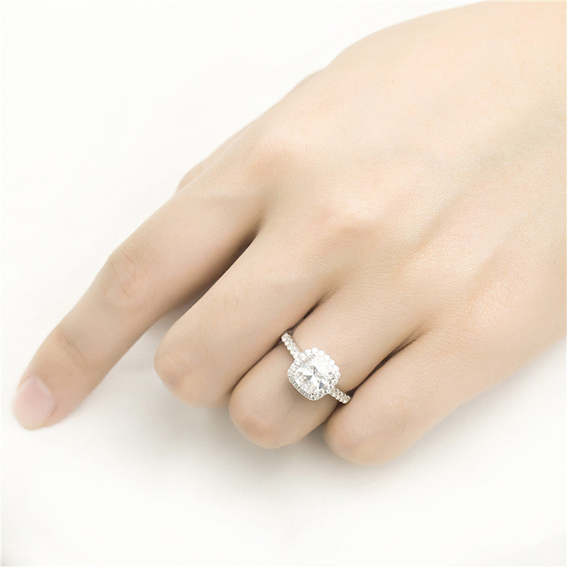 Eco-237  Customization | 18K White Gold | Cushion-Cut Lab-Grown Diamond 1.00ct D VS1 | IGI Certified