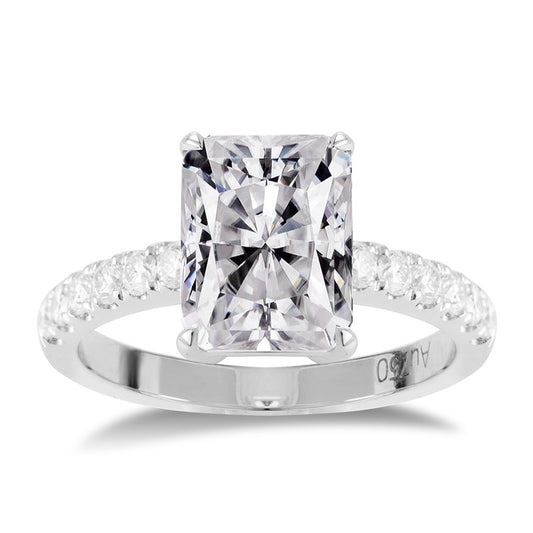 Eco-239 Customization | 18K White Gold | Radiant-Cut Lab-Grown Diamond  1.0ct D VVS2| IGI Certified