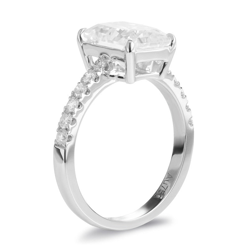 Eco-239 Customization | 18K White Gold | Radiant-Cut Lab-Grown Diamond  1.0ct D VVS2| IGI Certified