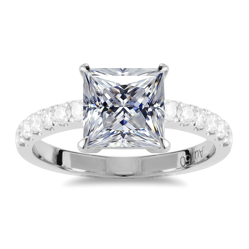Eco-241 Customization | 18K White Gold | Radiant-Cut Lab-Grown Diamond 2ct E VVS2 | IGI Certified