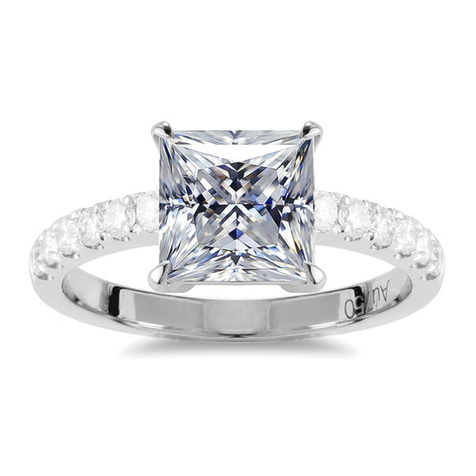 Eco-241 Customization | 18K White Gold | Radiant-Cut Lab-Grown Diamond 2ct E VVS2 | IGI Certified