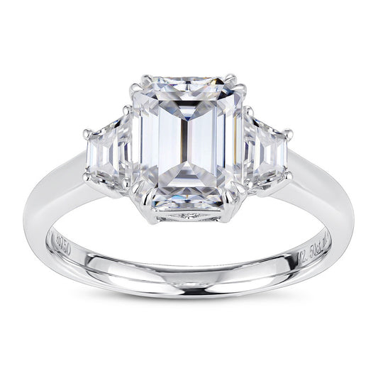Eco-248  Customization | 18K White Gold | Emerald-Cut Lab-Grown Diamond 1.5ct E VVS2 | IGI Certified