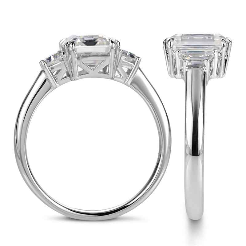 Eco-248  Customization | 18K White Gold | Emerald-Cut Lab-Grown Diamond 1.5ct E VVS2 | IGI Certified