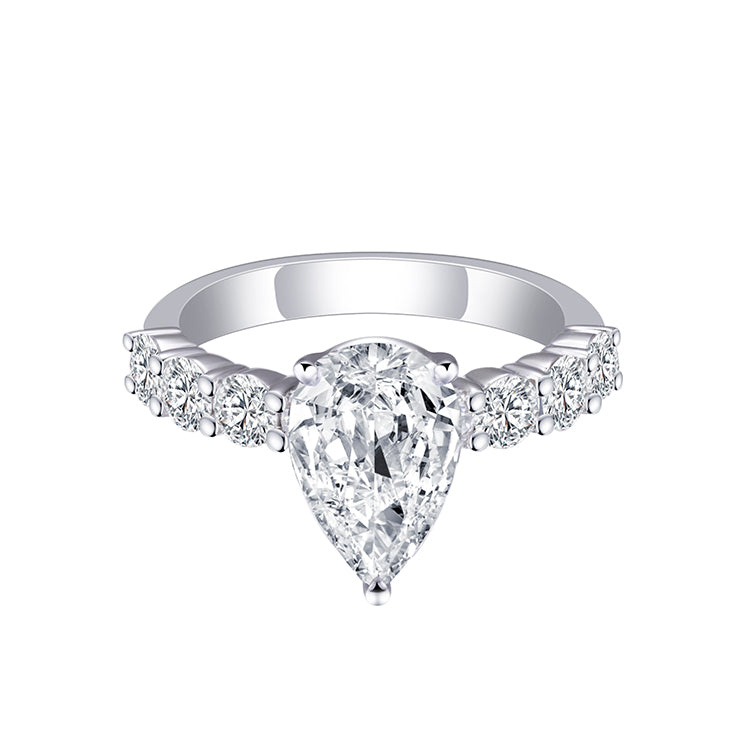 Eco-361 by  Customization | 18K White Gold | Pear-Cut Lab-Grown Diamond 1.5CT D VVS2| IGI Certified