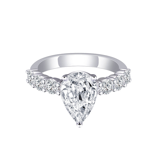 Eco-361 by  Customization | 18K White Gold | Pear-Cut Lab-Grown Diamond 1.5CT D VVS2| IGI Certified