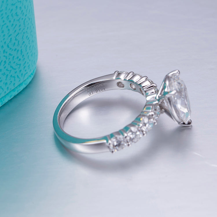 Eco-361 by  Customization | 18K White Gold | Pear-Cut Lab-Grown Diamond 1.5CT D VVS2| IGI Certified