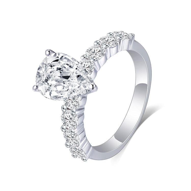 Eco-361 by  Customization | 18K White Gold | Pear-Cut Lab-Grown Diamond 1.5CT D VVS2| IGI Certified