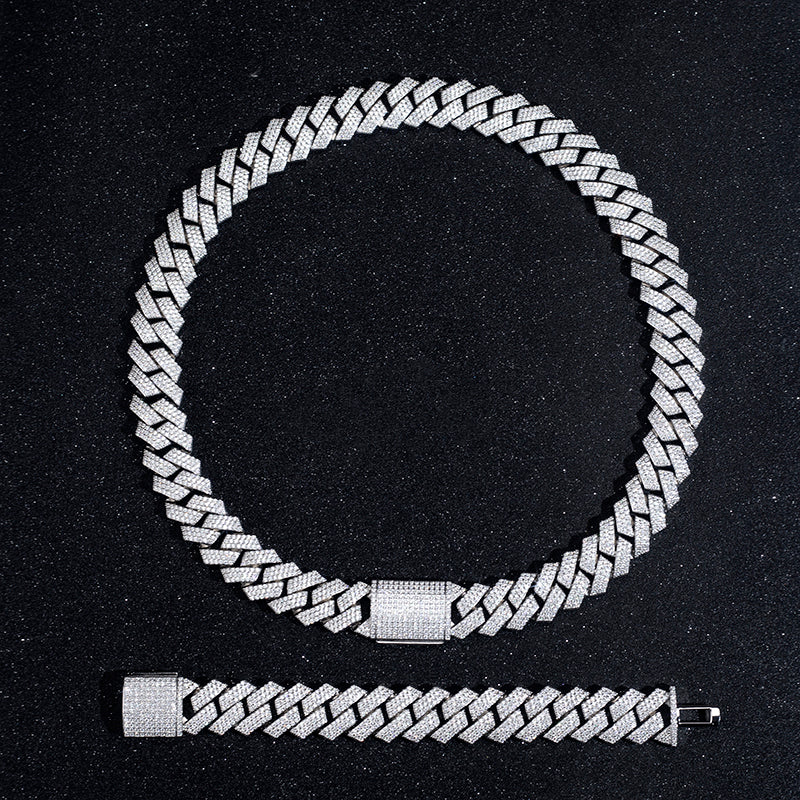 Ecob-559 "Crown Circuit" Lab-Grown Diamond Cuban Link Bracelet
