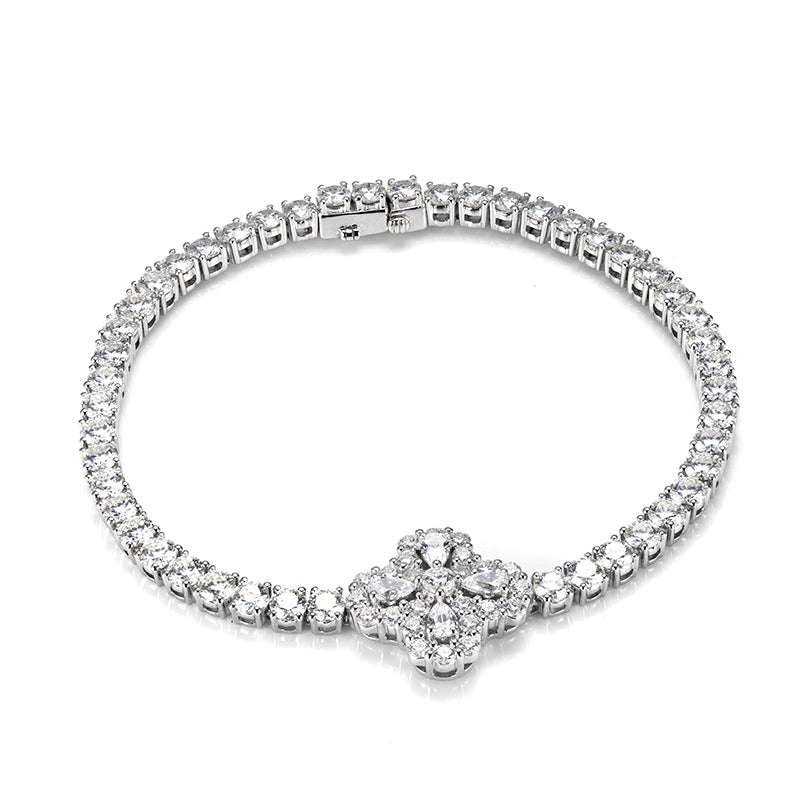 Ecob-572 "Petal Radiance" Lab-Grown Diamond Floral Bracelet