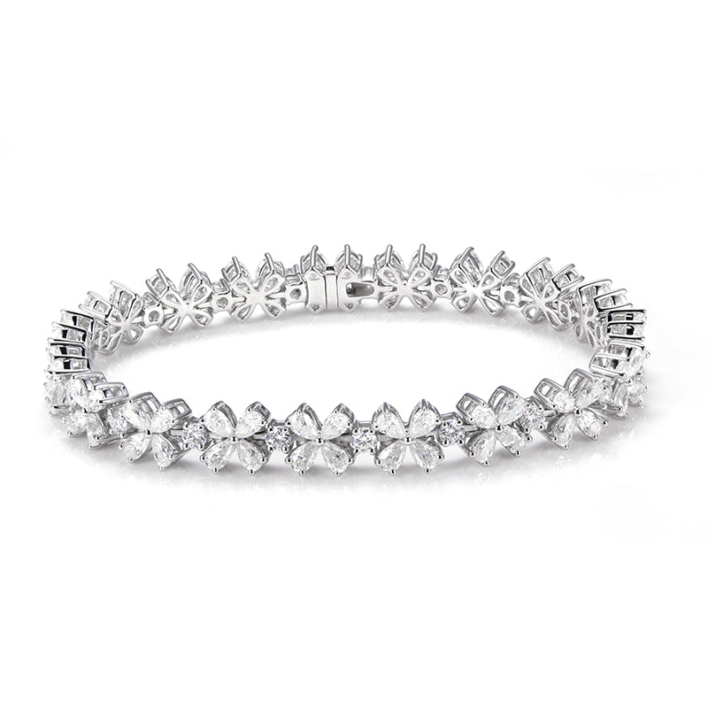 Ecob-575 "Whispering Petals" Lab-Grown Diamond Leaf Motif Bracelet