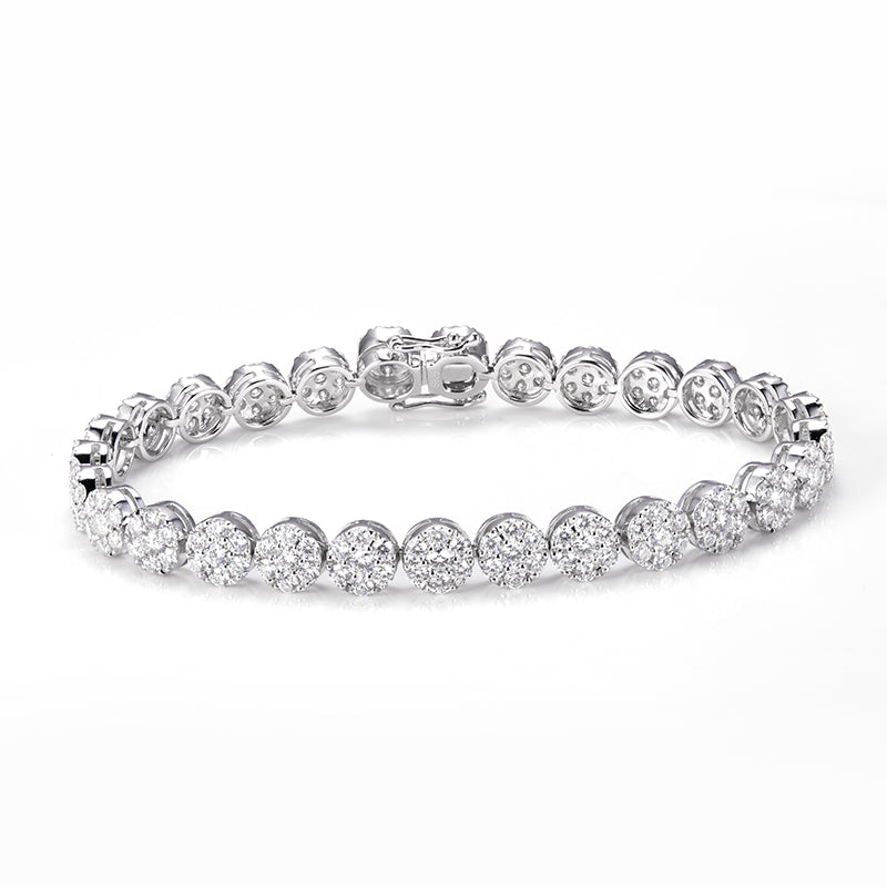 Ecob-582 “Celestial Pulse” Lab-Grown Diamond Round-Link Bracelet