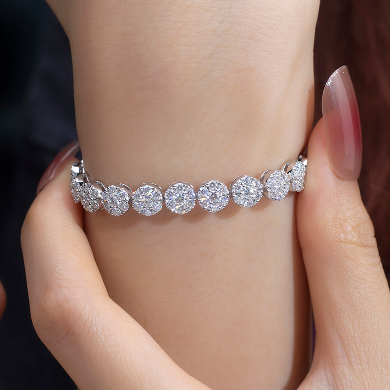 Ecob-582 “Celestial Pulse” Lab-Grown Diamond Round-Link Bracelet