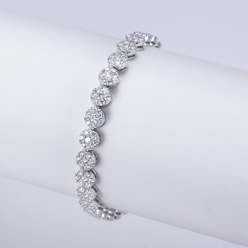 Ecob-582 “Celestial Pulse” Lab-Grown Diamond Round-Link Bracelet