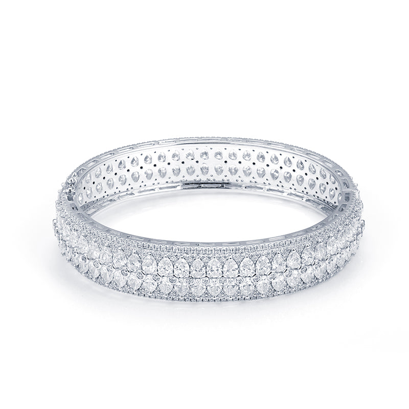 Ecob-590 “Radiant Vault” Lab-Grown Diamond Multi-Row Bangle Bracelet
