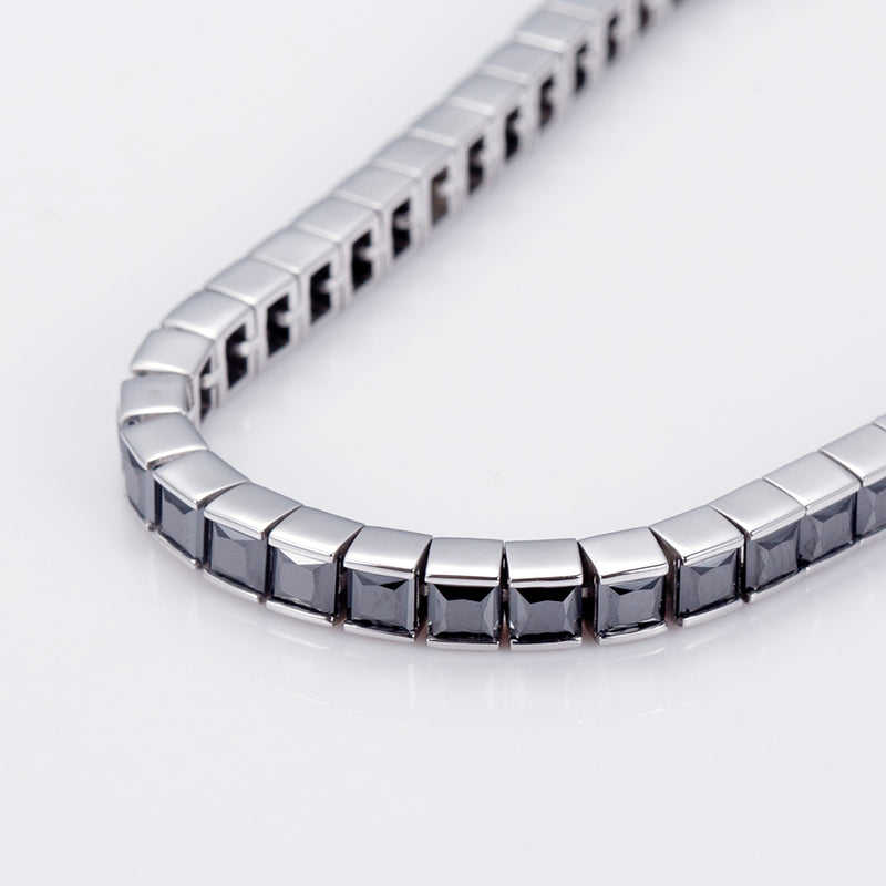 Ecob-592 | NoirEdge Lab Diamond Link Bracelet in 18K White Gold