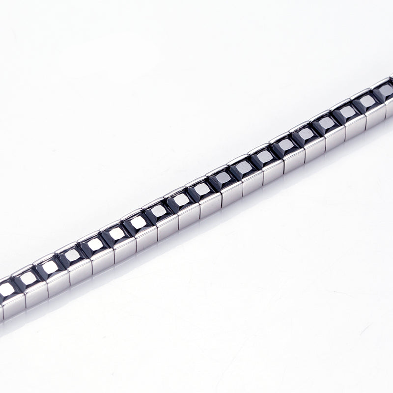 Ecob-592 | NoirEdge Lab Diamond Link Bracelet in 18K White Gold