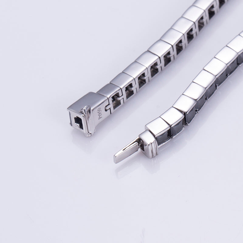 Ecob-592 | NoirEdge Lab Diamond Link Bracelet in 18K White Gold