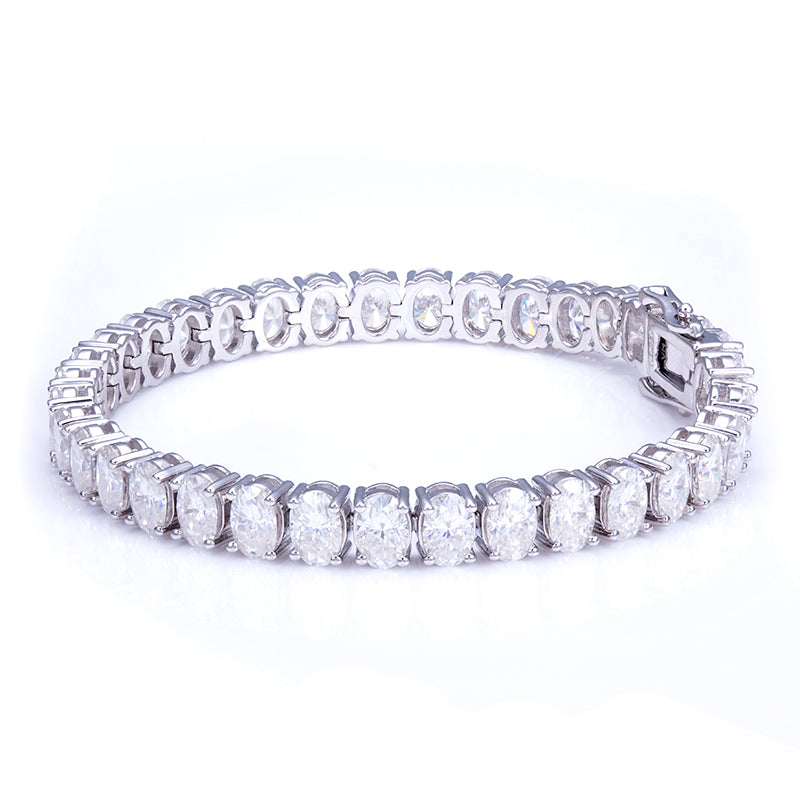 Ecob-597 | Celestia Oval Lab Diamond Tennis Bracelet in 18K Gold