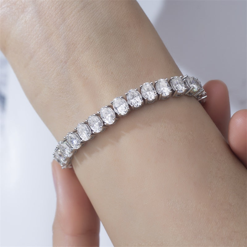 Ecob-597 | Celestia Oval Lab Diamond Tennis Bracelet in 18K Gold
