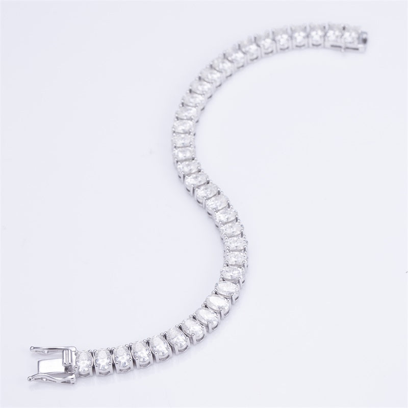 Ecob-597 | Celestia Oval Lab Diamond Tennis Bracelet in 18K Gold