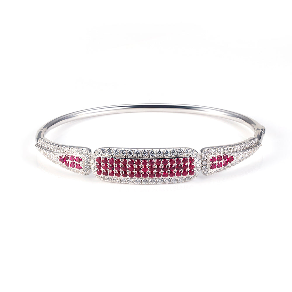 Ecob-613 | Crimson Vault Lab Ruby &amp; Diamond Bracelet in 18K Gold