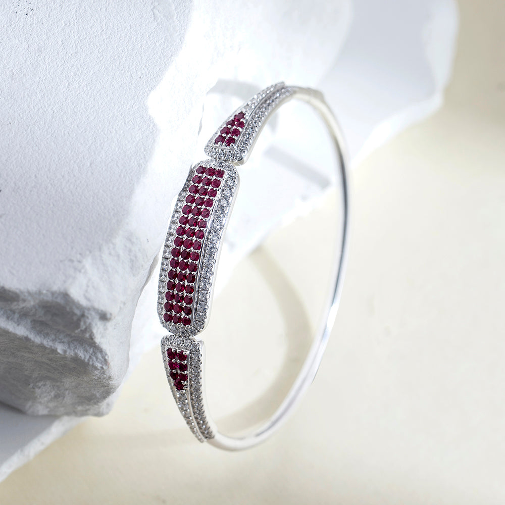 Ecob-613 | Crimson Vault Lab Ruby &amp; Diamond Bracelet in 18K Gold